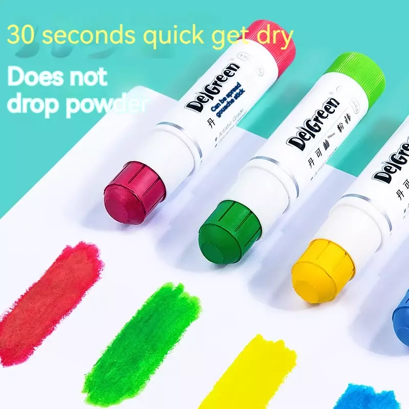 Soft Solid Guache Paint Sticks, Desenho Graffiti Art Crayons para crianças, Pintor lavável para estudantes, artistas, 12, 18, 24 cores