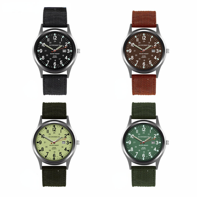 Новые мужские наручные часы из холщовой ткани, модные мужские Студенческие Кварцевые наручные часы, повседневные подарочные часы