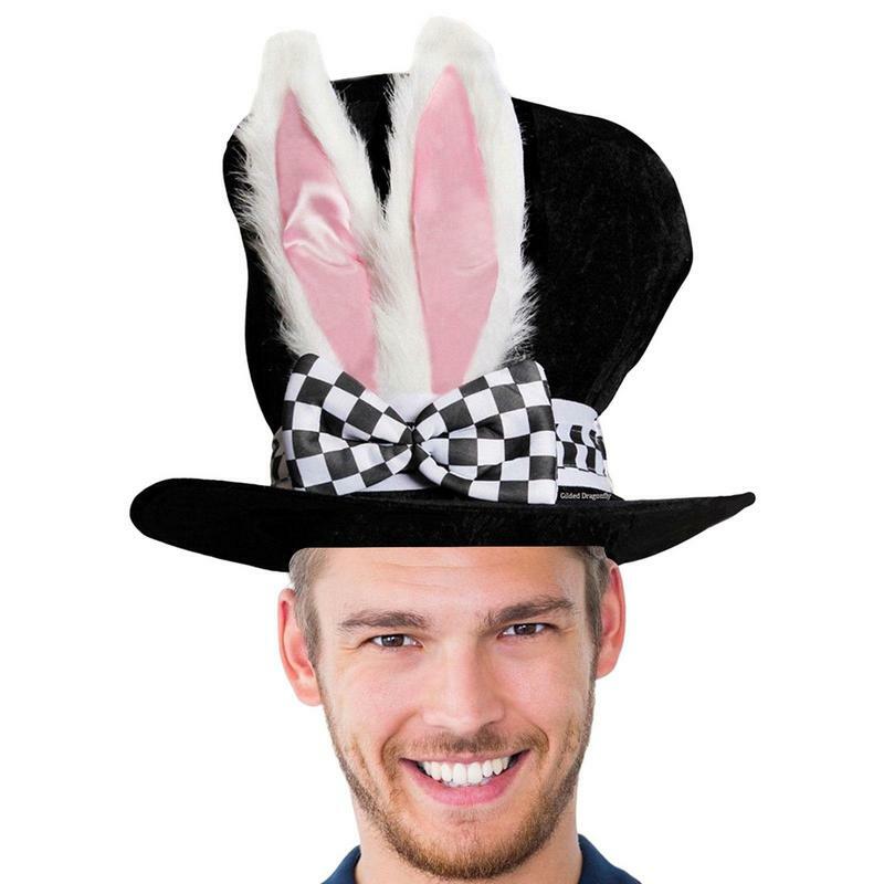 Orelhas de coelho de veludo chapéu, fofo, lavar as mãos oportunamente, vestir chapéu, diversão novidade festival festa, traje mágico para a Páscoa
