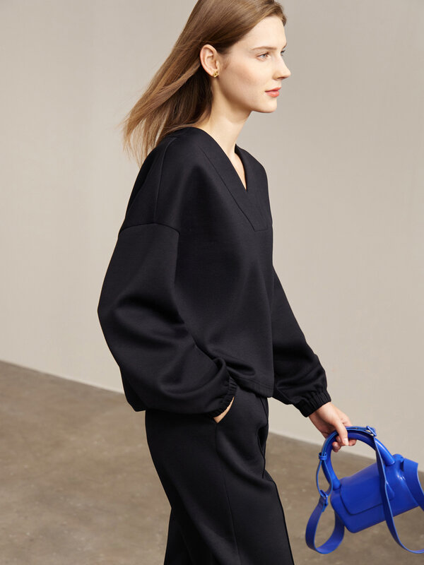 Amii minimalism ชุดผู้หญิง2022ฤดูใบไม้ผลิ Elegant COMMUTER แฟชั่นหลวมเสื้อ + กางเกงขาตรงแบบสบายๆแยก12241259