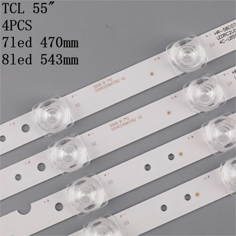 Strip lampu latar LED 4 buah/set, untuk TC-L 55P65US 55U3800C 55P65 55D6 55F6 55L2 4C-LB5508-HR03J PF02J vv2