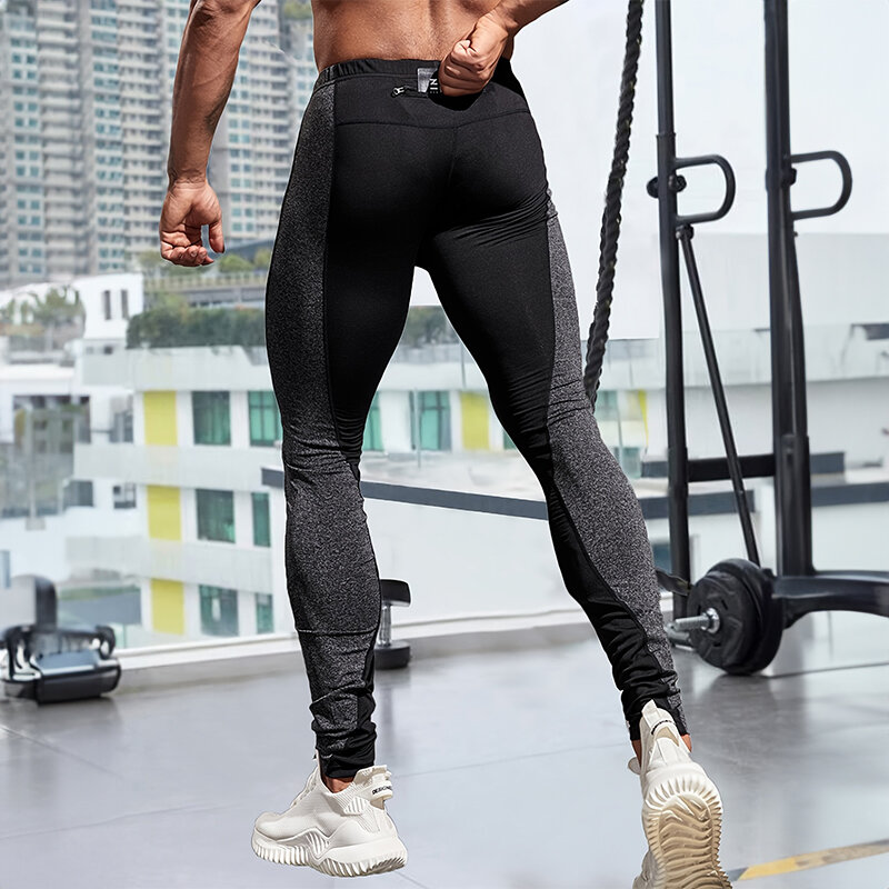 Męskie sportowe spodnie rekreacyjne Kompresja Szybkoschnąca odzież fitness Sportowe spodnie z rozciągliwymi spodniami do biegania na świeżym powietrzu Spodnie rowerowe szosowe