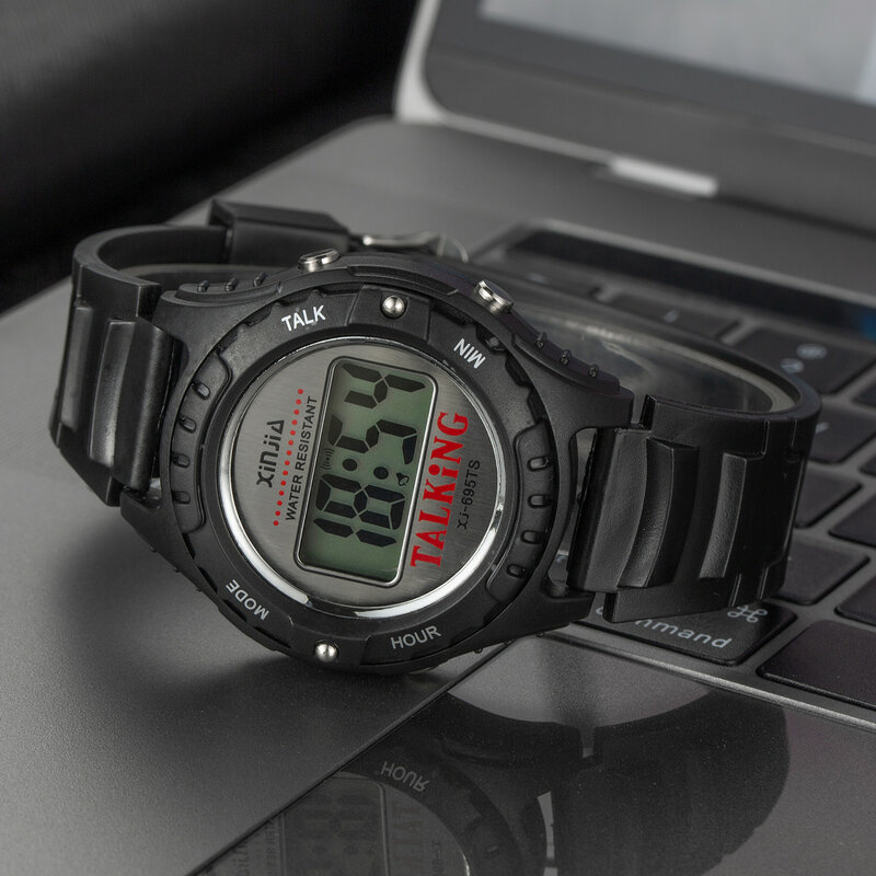 ロシアトーキング時計デジタル電子スポーツ腕時計 695TN