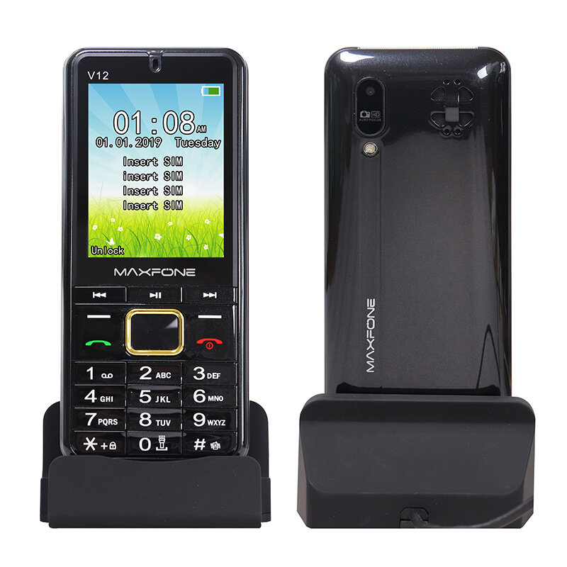 GSM 4 tarjetas SIM, Radio portátil, MP3, MP4, cámara, grabadora de antorcha grande, teléfonos Chinos Baratos, teclado ruso