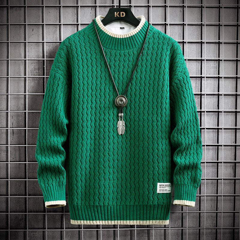 Осенне-зимние свитера с длинным рукавом, мужские повседневные вязаные пуловеры с круглым вырезом, мужские теплые свитера в клетку в Корейском стиле для пар, 4x l-m