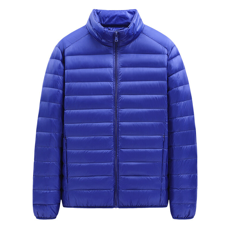 2023 남성용 양털 스탠드 칼라 휴대용 다운 재킷, 야외 캐주얼 방풍 웜 다운 재킷, 남성 플러스 사이즈 6XL, 가을 겨울