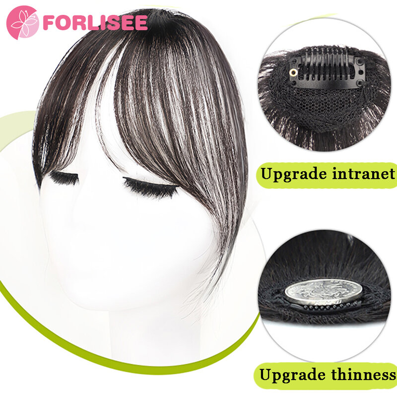 FORLISEE  Natural Forehead Fake Fringe Lanugo Mid-part Everted Bangs Wig Female Comic Full Bangs Invisible Wig