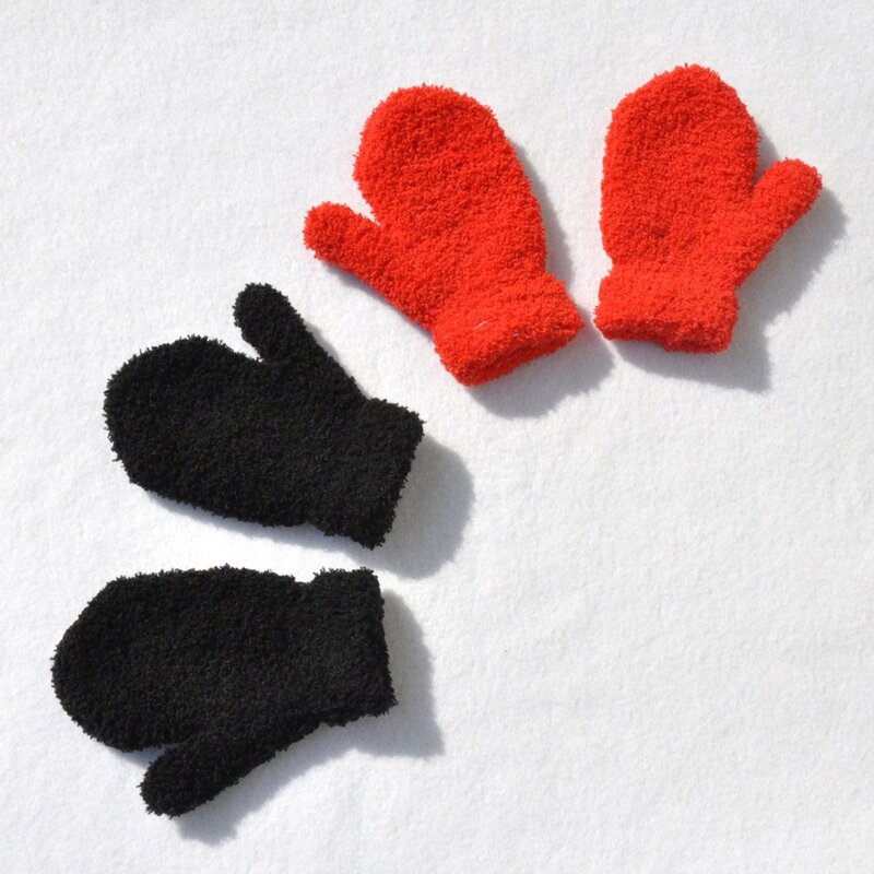 子供、赤ちゃんの手袋、ミトン、ベルベット、コーラルフリース、フルフィンガー、子供、冬、1〜4年のための厚く暖かい手袋