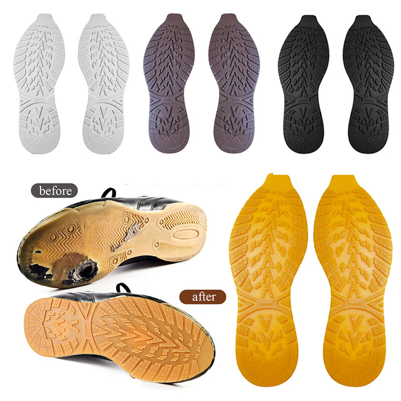 Pegatinas de suela antideslizante para zapatillas, suelas de goma gruesas y flexibles, resistentes al desgaste, 1 par