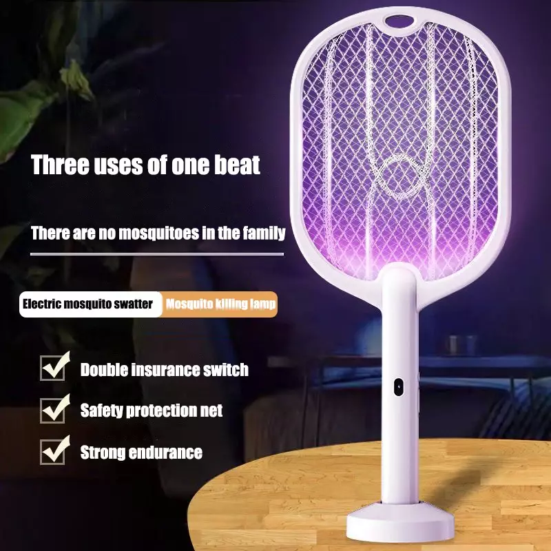 Mosquito Swatter e Mosquito Killer Lamp, atualizado Swatter elétrico, carregamento tipo C, 3 em 1, 3000V