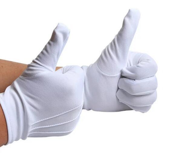 Новые мужские хлопковые белые смокинговые перчатки, официальная униформа, бриллиантовые перчатки для школьных выступлений