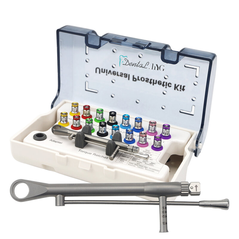 Kit de herramientas universales para restauración de implantes dentales, destornilladores de torsión, llave inglesa, 10-70NCM