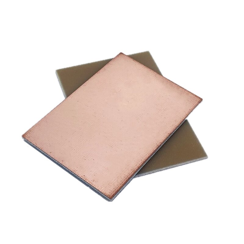 Placa revestida de cobre de un solo lado, Kit de placa de circuito laminado, 10 piezas PF, 5x10cm