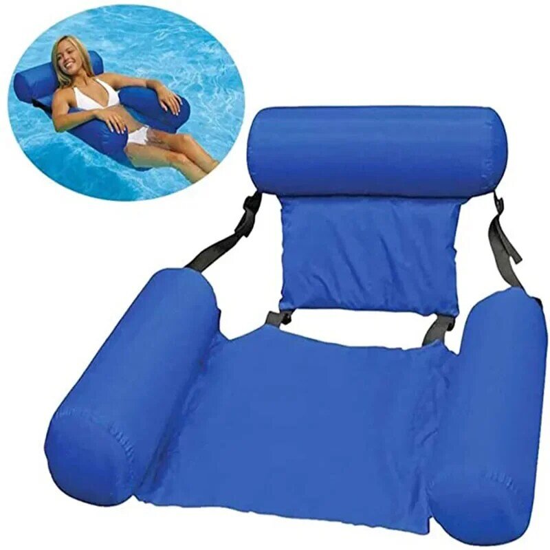 ฤดูร้อน Inflatable เก้าอี้พับลอย PVC สระว่ายน้ำเปลญวนที่นอนเป่าลมเตียงชายหาดน้ำกีฬา Lounger เก้าอี้