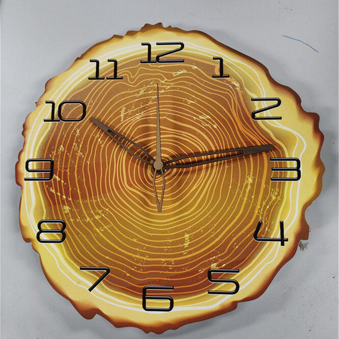 Reloj de cuarzo de pared de madera creativo movimiento + manos para el hogar Reloj de pared grande Reloj de pared de decoración de madera