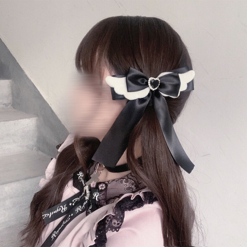 LOLITA klip rambut buatan tangan lucu aksesori kepala Punk manis perempuan Jepang aksesori Anime Gotik lolita