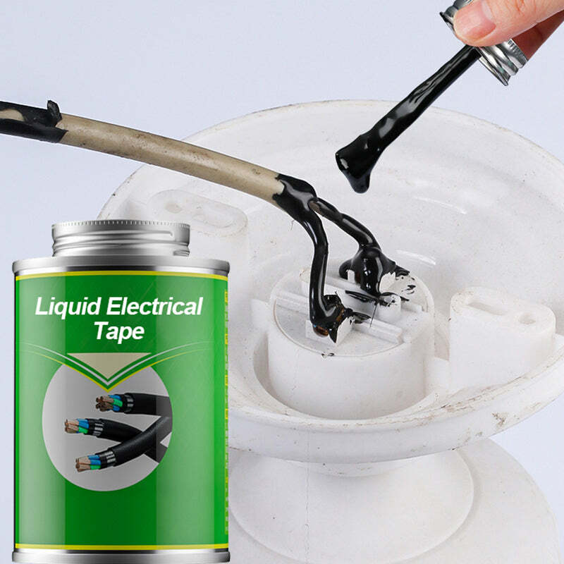 Sellador aislante de cinta eléctrica líquida impermeable para Cables eléctricos, reparación de pegamento con cepillo aplicador, resistente a los rayos UV