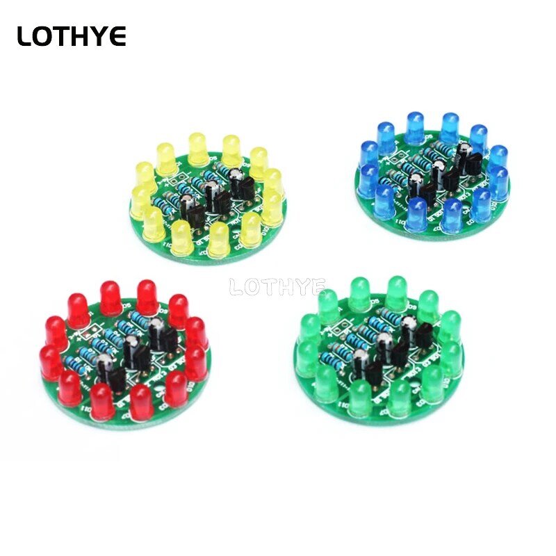 LED Round Water Lamp Production Kit DIY Electronic Kit Triode Sports Light Parts Fun Welding Skill Training Soldering Practice