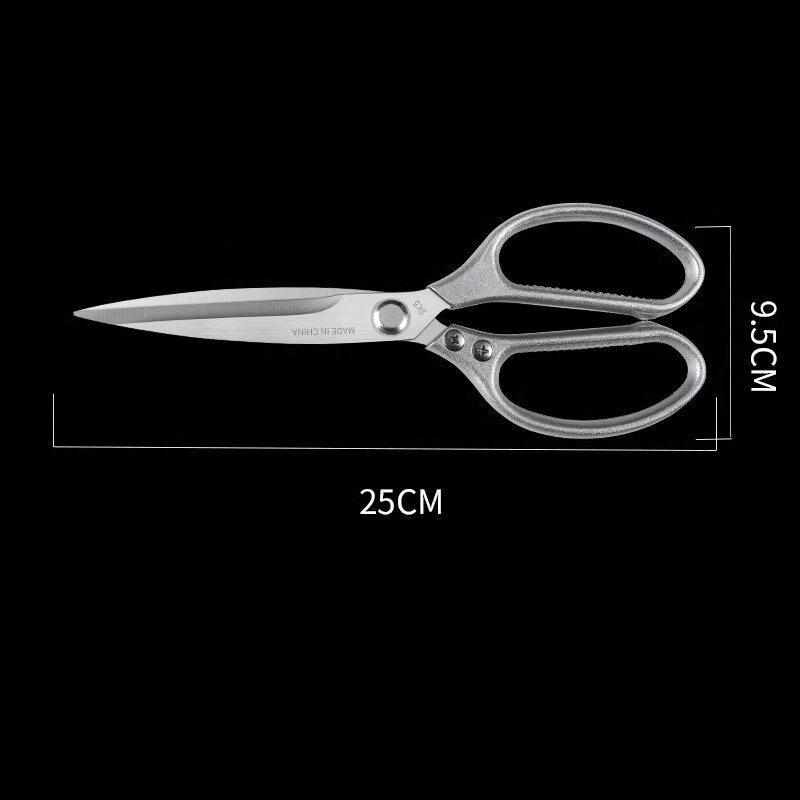 Extended Kitchen Scissors for Fish Killing, Stainless Steel Chicken Bone Scissors, Multi-functional Roasting Large Scissors