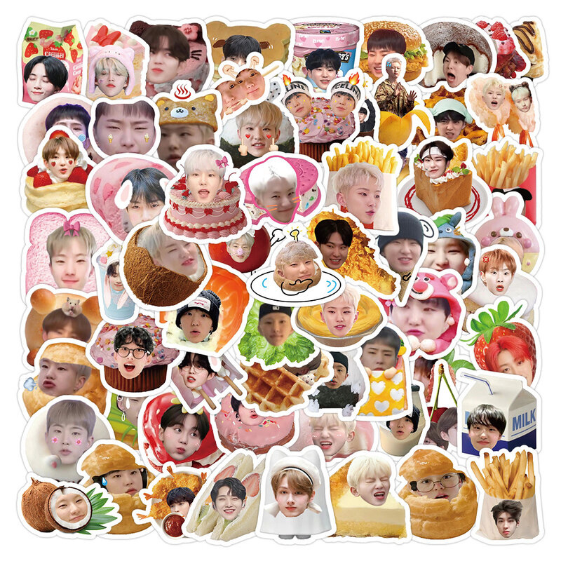 Stiker anak laki-laki Korea Selatan gaya INS, 10/30/104 buah stiker grafiti makanan lucu, Stiker tujuh belas sepeda Laptop mainan hadiah penggemar