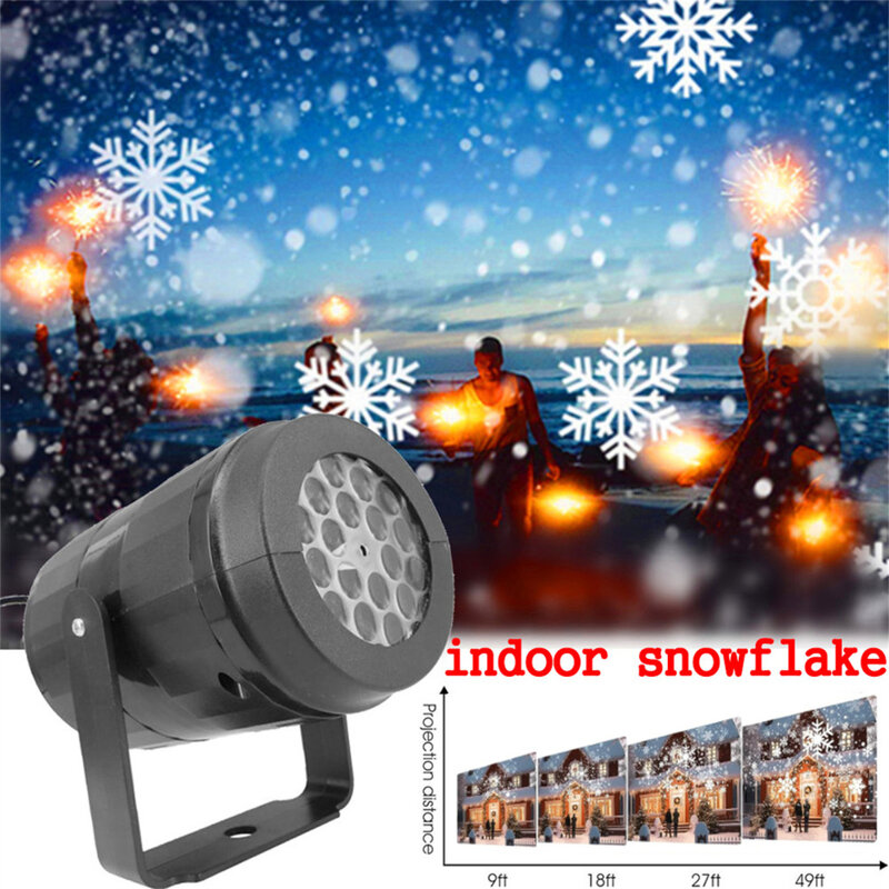 Christmas Snowflake Projector, IP65 impermeável, Snow Projection Lamp, Night Light for Bedroom, Profissional