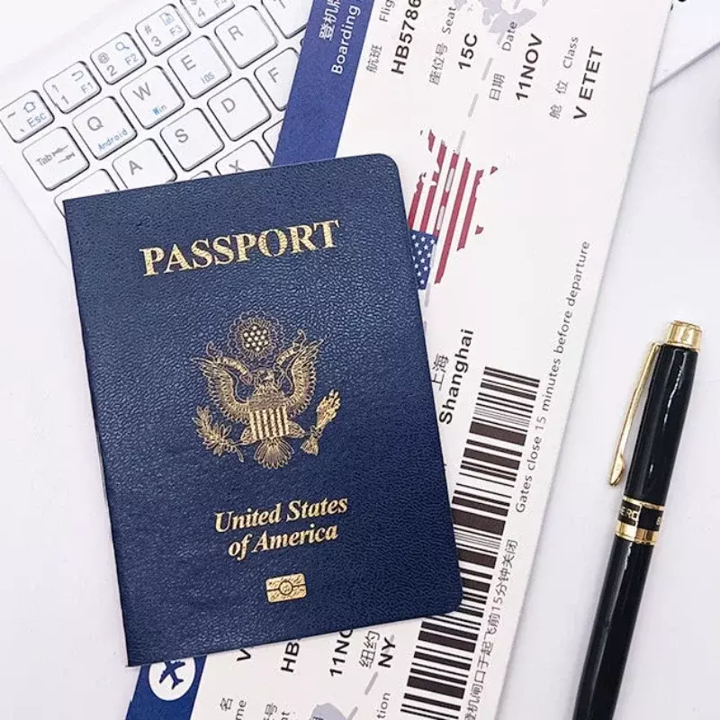 33 negara tempat paspor Spanyol pemegang dokumen lapisan kulit sapi antik Boarding dompet kartu tas kartu Set dalam stok