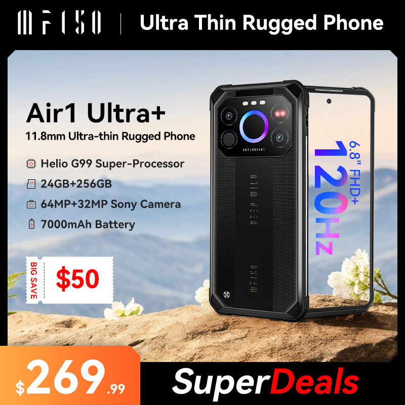 [Światowa premiera] IIIF150 Air1 Ultra + wytrzymały smartfon 6.8 'FHD + 12GB 256GB 7000mAh Ultra-cienki wytrzymały telefon 120Hz G99 64MP