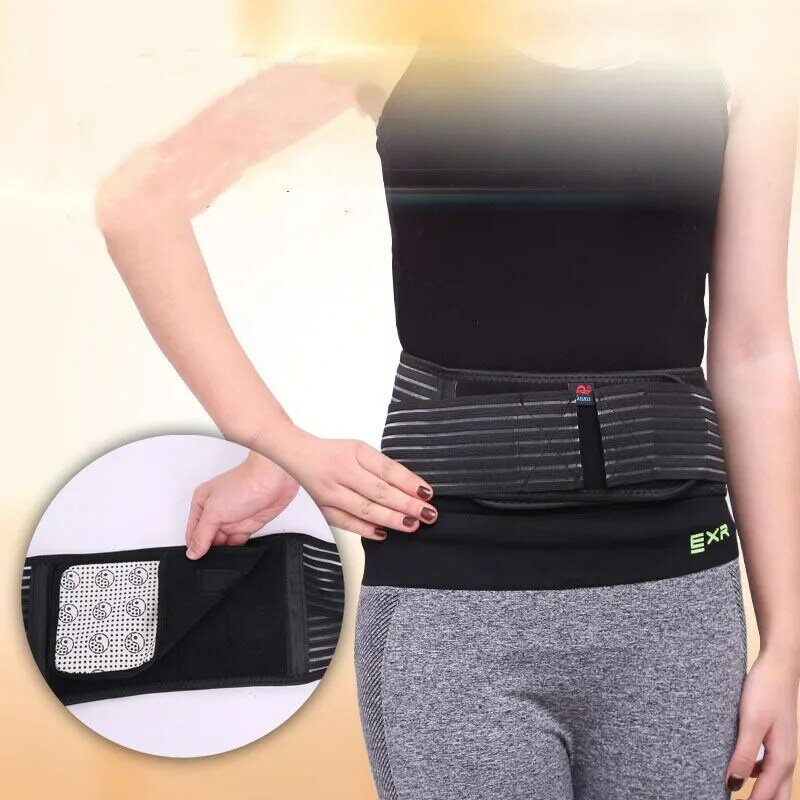Turmalina cintura cinta suporte cinto banda auto aquecimento inferior das costas suporta terapia magnética cintura lombar bandagem volta envoltório da cintura