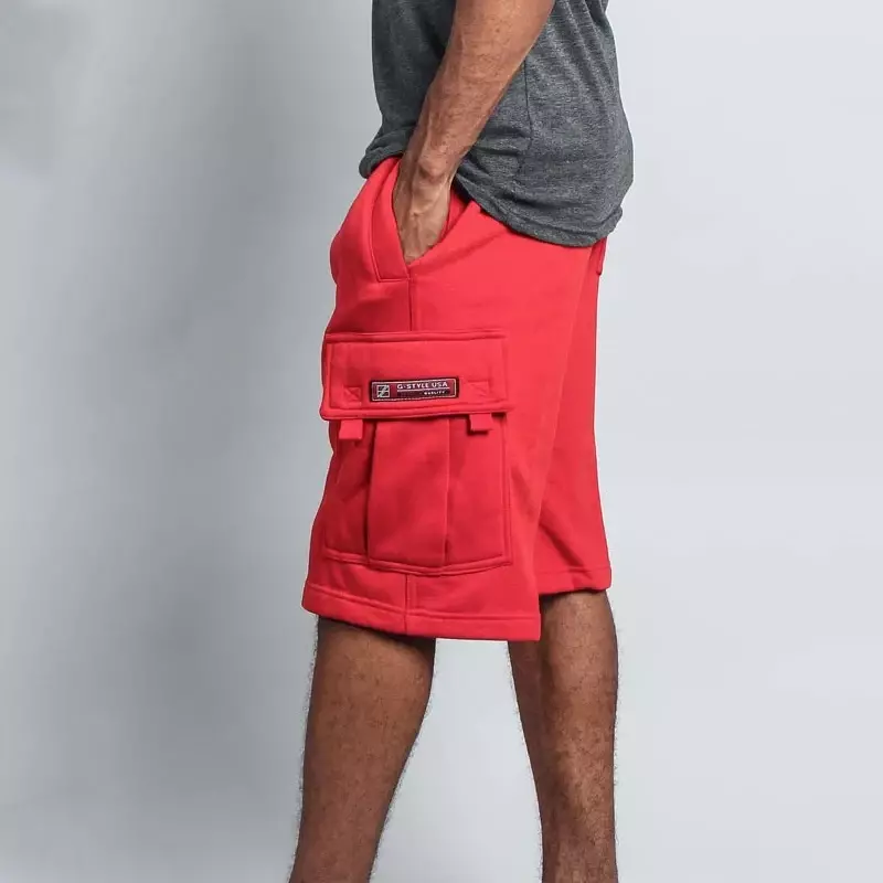 Мужские хлопковые свободные спортивные шорты с несколькими карманами, одежда в американском стиле хип-хоп, пятиконечные штаны для фитнеса