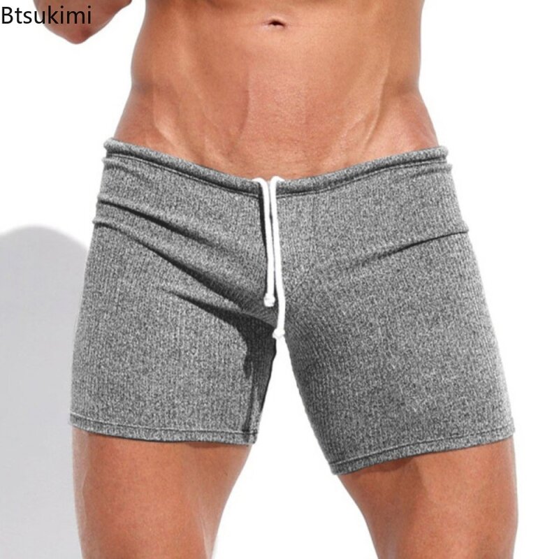 Pantalones cortos informales para hombre, Shorts ajustados con cordón, para deporte, Fitness, playa, vacaciones, surf, moda de verano