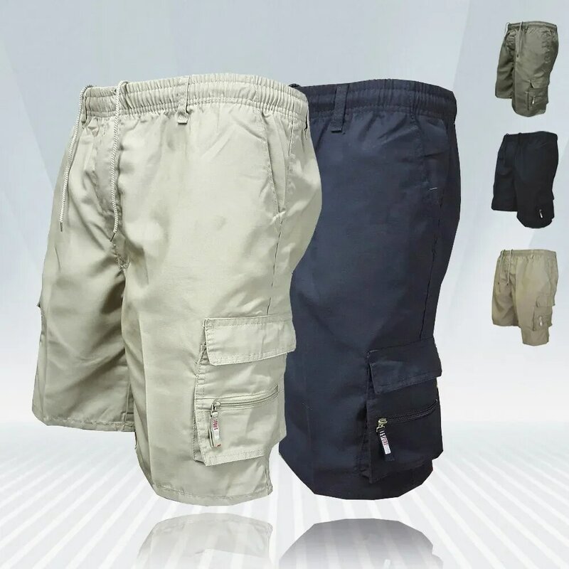 Short cargo militaire pour homme, pantalon décontracté, pantalon de sport à grandes poches, panneaux cargo, FJPlus Size, mode masculine