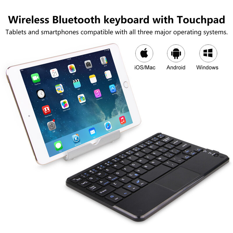 Miniteclado inalámbrico con Bluetooth, recargable para iPad, teléfono, tableta, con panel táctil para Android, ios y Windows, nuevo