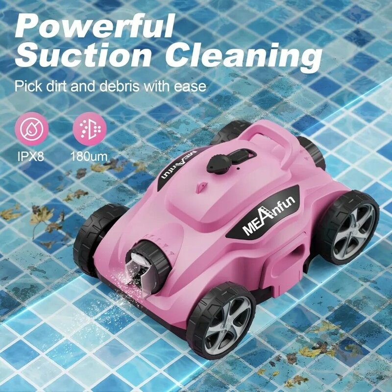 2024 New Cordless Robotic Pool Vacuum Cleaner Last 110 Mins & Clean 1076 Sq. Ft for Above Ground and Inground Pool Robot
