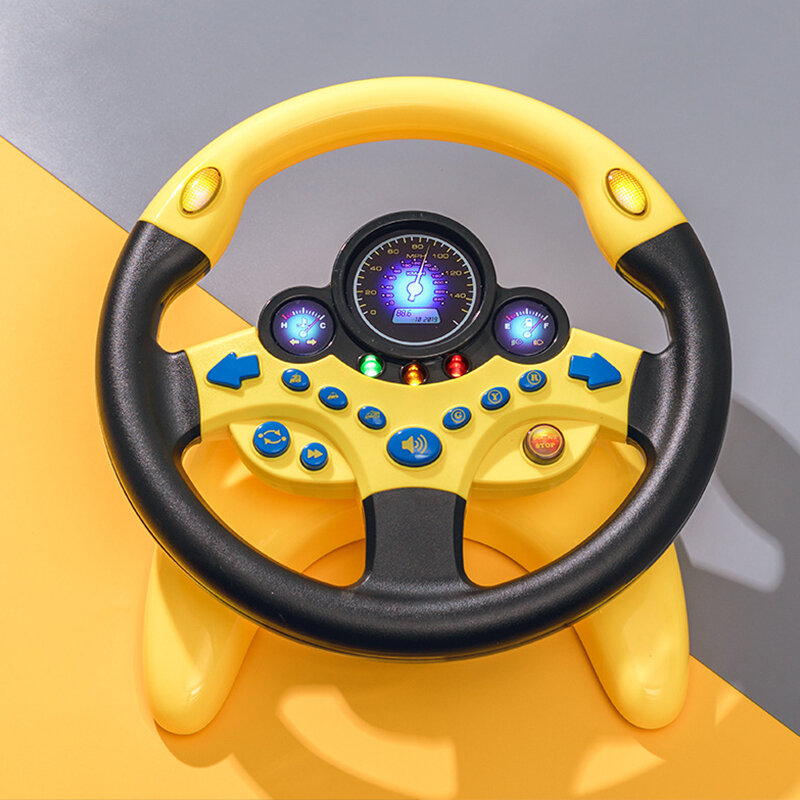 จำลองการขับรถรถพวงมาลัยของเล่นเด็ก Interactive ของเล่นเด็กพร้อมแสงเสียงดนตรีการศึกษา Copilot ของขวัญ