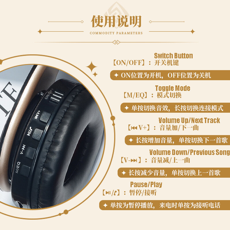 Genshin wpływ temat Klee Xiao Beelzebul Hutao Zhongli Kaedeharakazuha moda słuchawki bezprzewodowe Cosplay zestaw słuchawkowy Bluetooth