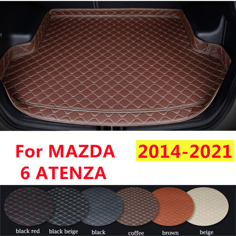 พรมปูพื้นแบบมีอุปกรณ์ตกแต่งรถยนต์สำหรับ MAZDA 6 Atenza 2021-20-2014 alas bagasi mobil