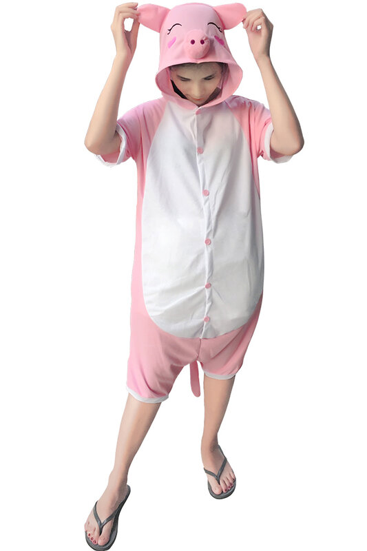 Sommer Tier Narwal Schwein Ziege Drachen Pyjama Unisex Erwachsenen und Kinder Cosplay Kostüm