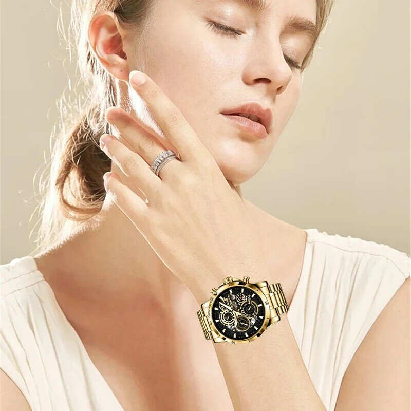LIGE 2023 nowe kreatywne kobiety oglądają modne sportowe zegarek chronograf kwarcowy Top damski marki luksusowe wodoodporne Relogio Feminino