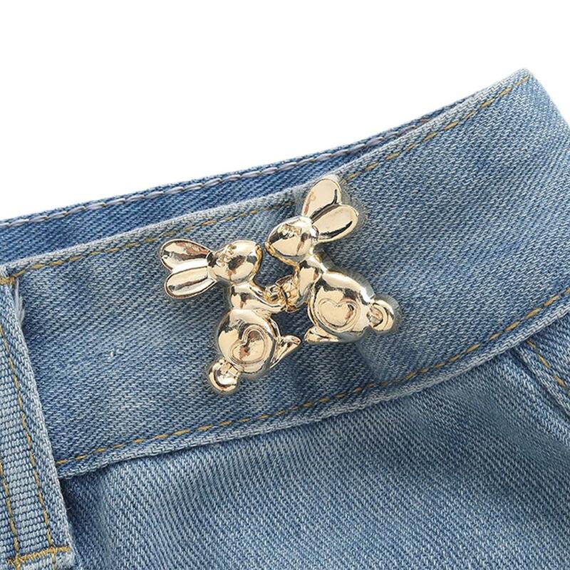 Metal Buttons Reusable Rabbit Snap Fastener Pants Pin Retractable Button Sewing-on Buckles For Jeans Perfect Fit Reduce Waist