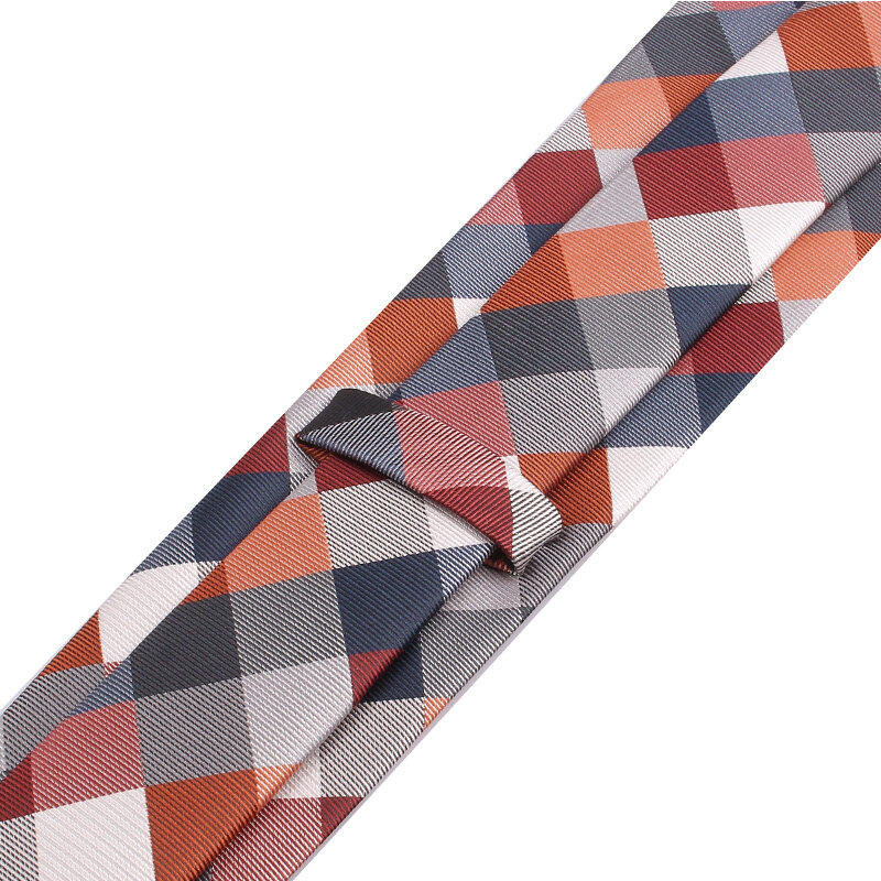 Gravata clássica xadrez masculina, gravata de tecido jacquard