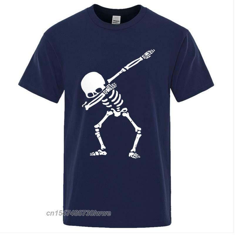 ยี่ห้อคุณภาพสูงสำหรับชายพิมพ์ Skull Man T เสื้อลูกเรือคอ Tee เสื้อ Funny Casual Tshirt