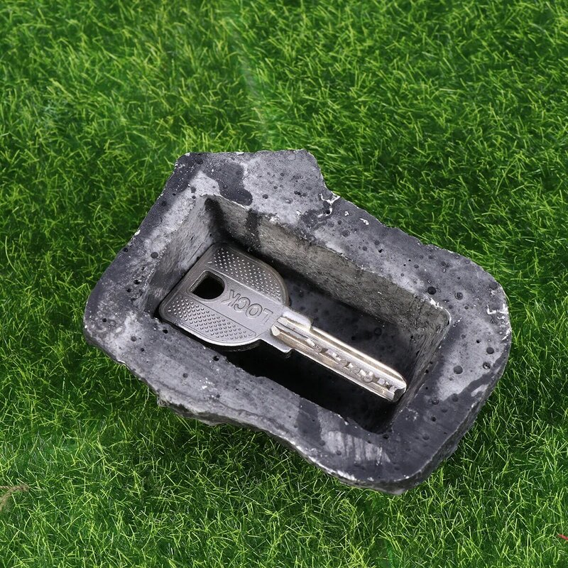 Hidden Key Fob Key Box Stone-Type Resin Key Box Artificial Stone Key Hider Holds Standard Sized Spare Keys