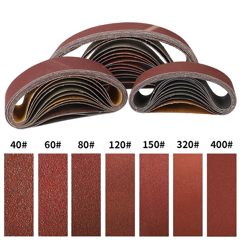 Bandas abrasivas para lijadoras de 3x21 pulgadas, lijadoras de banda, herramientas abrasivas para pulir madera y Metal suave, 75x533mm, 5 unidades