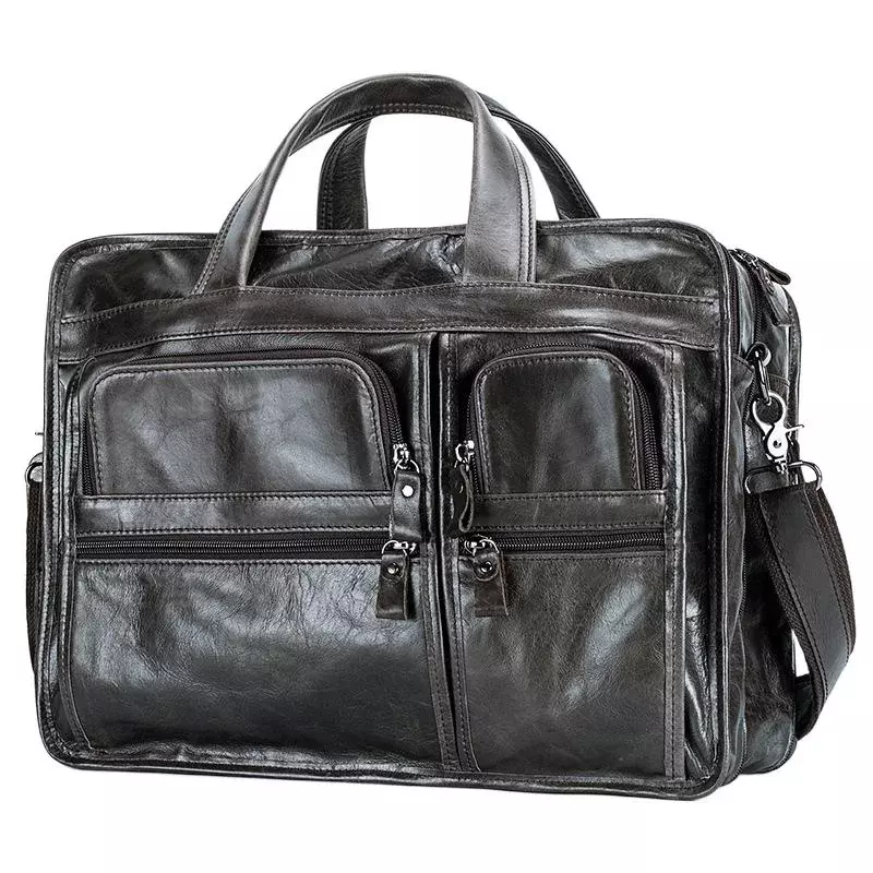 Genuine Leather Men's Briefcase Large Capacity Travel Handbag Casual Cowhide Male Shoulder Messenger Bag 15.6 "Inch Laptop Bag