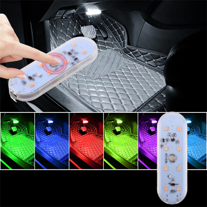 Lumière d'intérieur de voiture à LED, Flash tactile pour porte, aimant tactile, batterie rechargeable par USB, lampes de plafond pour camping-Car