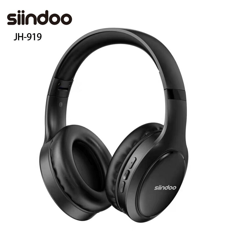 Siindoo JH919 Wireless Bluetooth Headphones Foldable Stereo Earphones Super Bass Noise Reduction Mic For Laptop PC TV