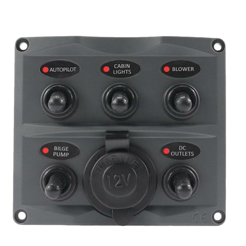 1 Piece Of Control Panel Modern 5- Toggle Switch Panel With Socket