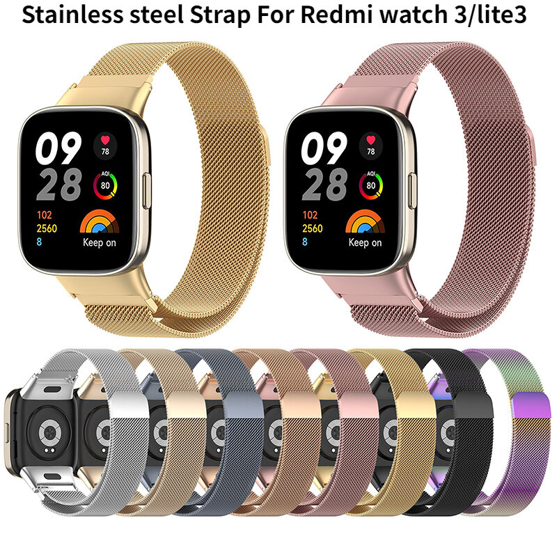Metal Strap For Redmi watch 3 Stainless steel Bracelet watchband For Mi watch lite 3 Correa strap Smart watches accessories