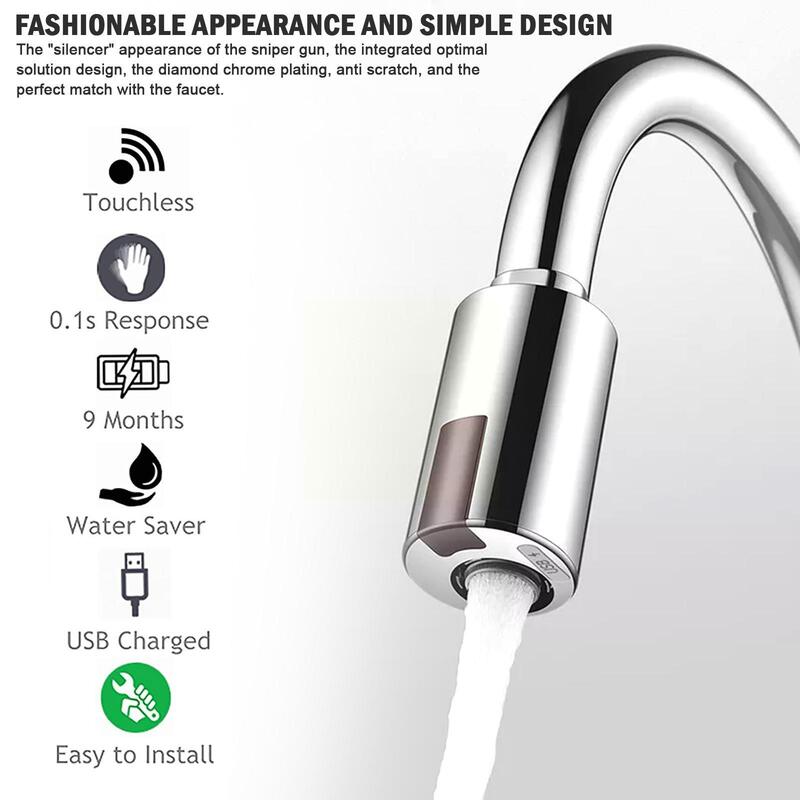 節水モーションセンサーキッチンシンクのためのインテリジェントタッチレス水栓アダプタ浴室用非接触蛇口なしP3T1