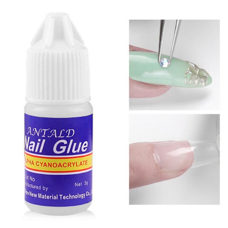Nail Drill Glue with Brush 3g Nail Glue Helpful Fingerail Rhinestone Reinforcement Gel Harmless Nail Art Glue Manicure Tool